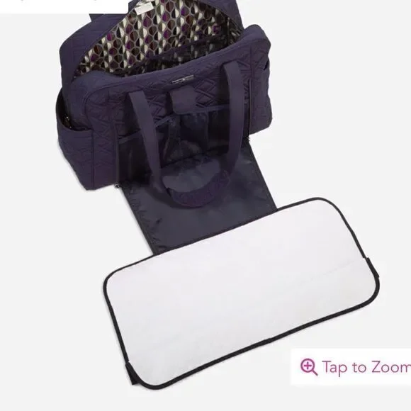Vera Bradley Large Stroll Around Diaper Bag in Microfiber Classic Navy NWT - Picture 2 of 7